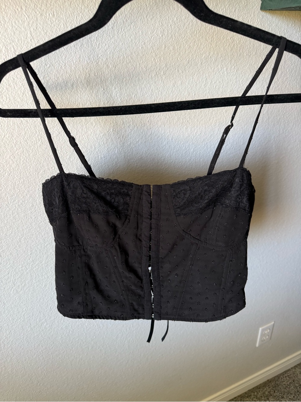 PacSun Black Lace Detail Corset Top